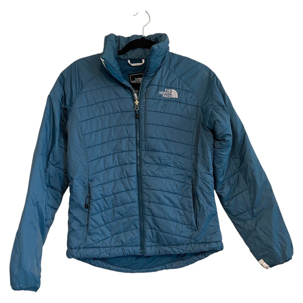 The North Face Full Zip Quilted Puffer Jacket Blue Size Small - Picture 2 of 7
